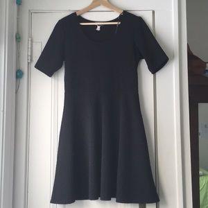 black fit and flare dress
